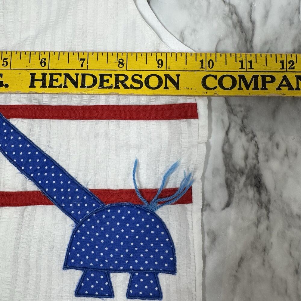 Vintage Seersucker Romper Overalls Baby Boy Size 3-6 mo Giraffe Shortalls - Picture 4 of 6